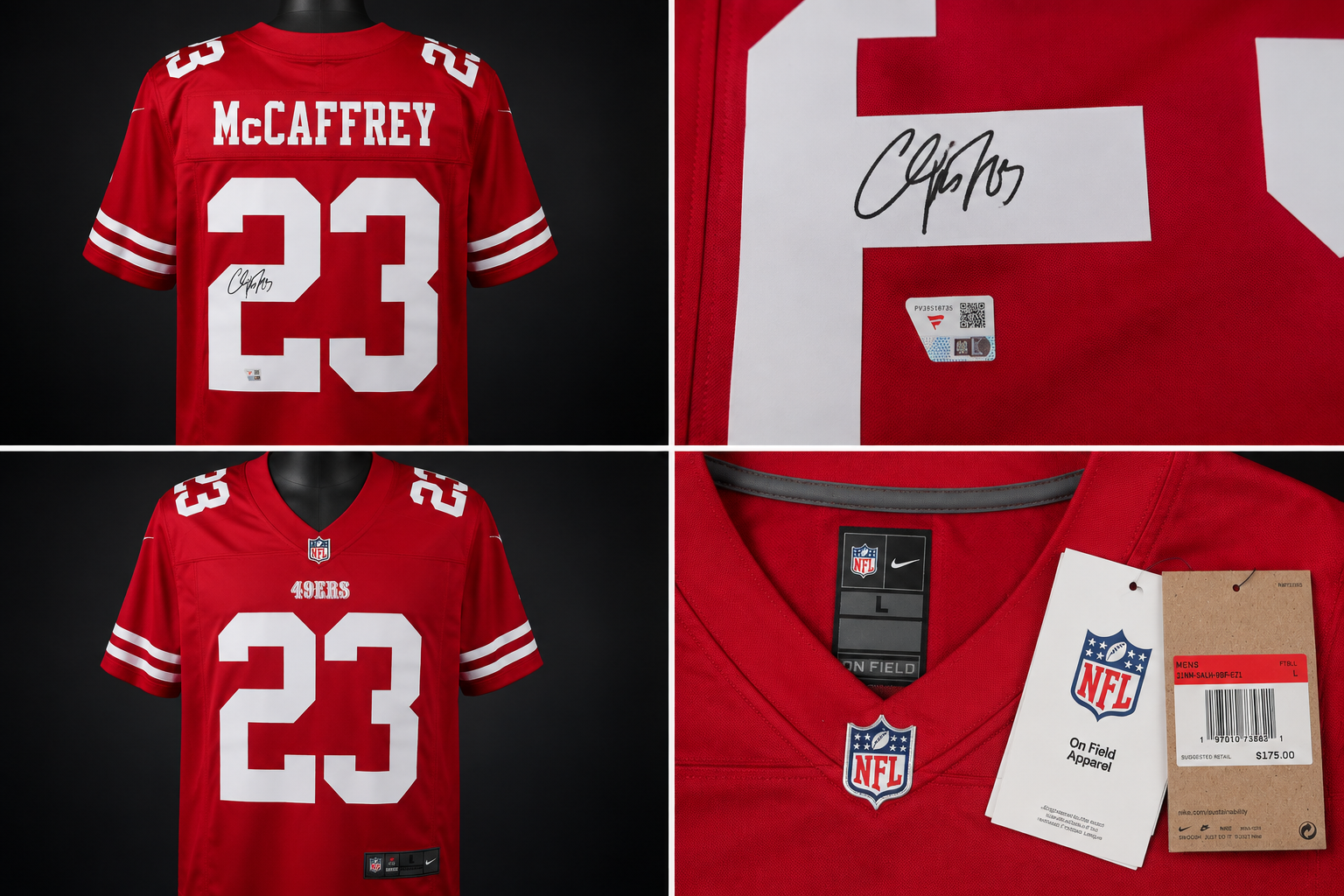 Christian McCaffrey #23 Autographed San Francisco 49ers Nike Jersey – Fanatics Authenticated